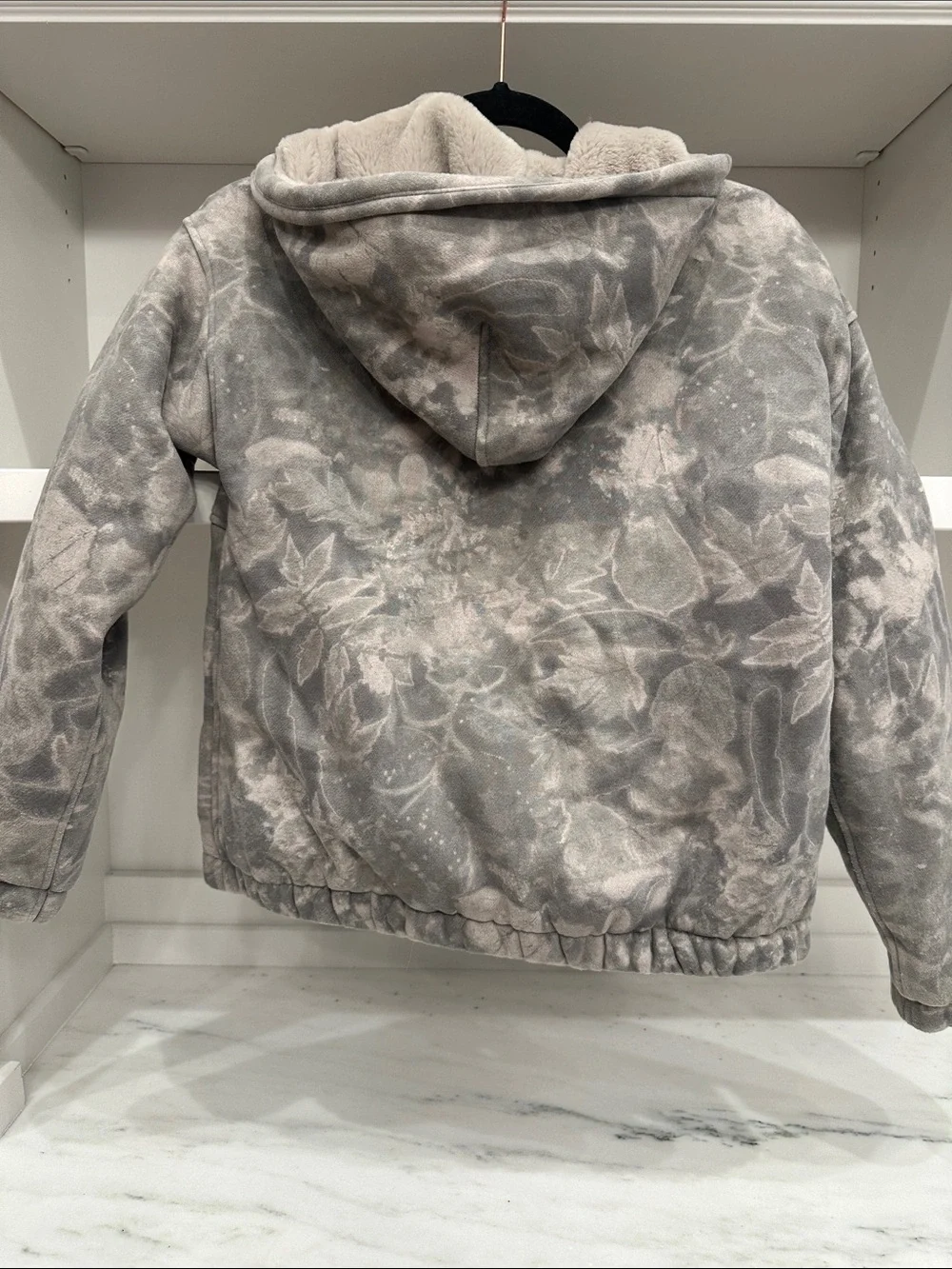 Abercrombie Kids' size 11/12 Cozy Hooded Zip Jacket - Gray Camo. Like new